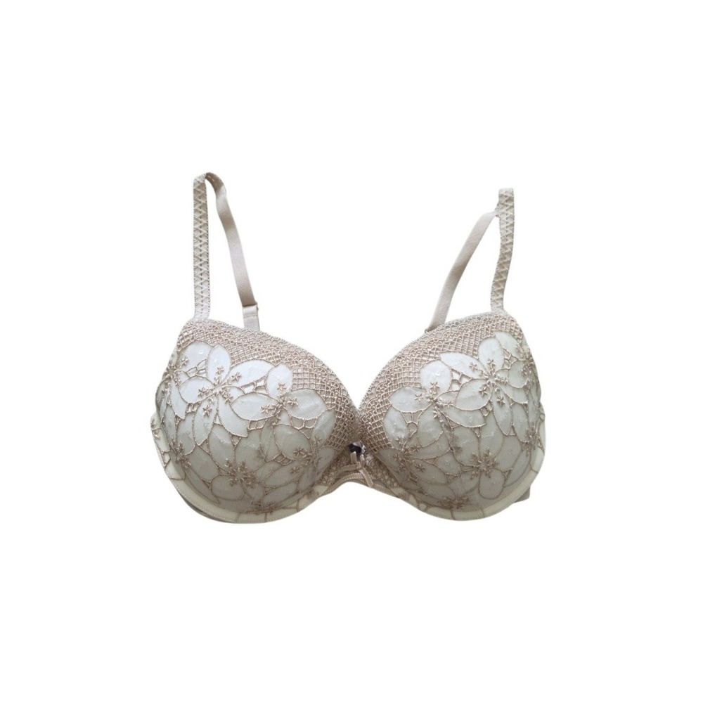 Victoria's Secret Dream Angels Push-Up Bra 36C Embroidered Floral Sequin Lace